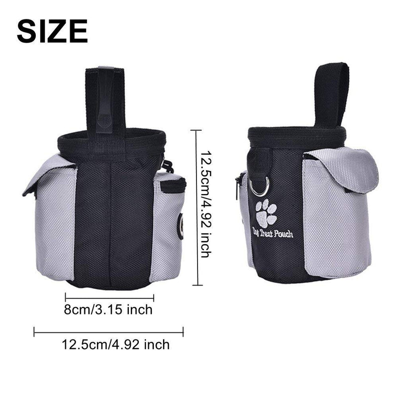 Dog Treat Waist Pouch Bag Hands Free Pet Training Food Storage Bag with Built-in Poop Bag Dispenser (Bag+ Clickers) - PawsPlanet Australia