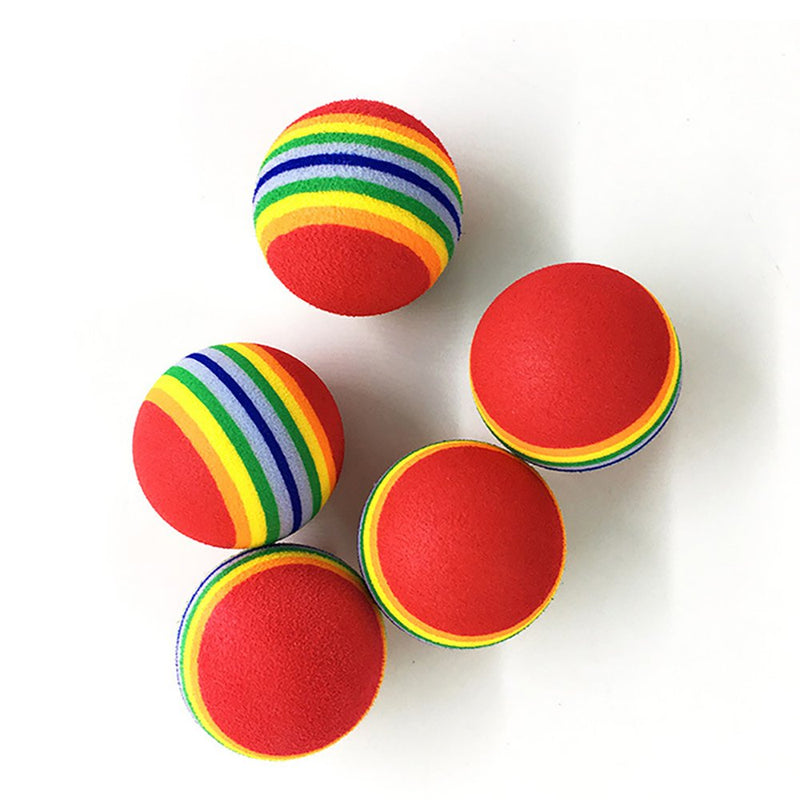 [Australia] - NUOMI 12pcs Sponge Ball Cat Toy Soft Foam Rainbow Play Balls Interactive Kittens Pet Toys 