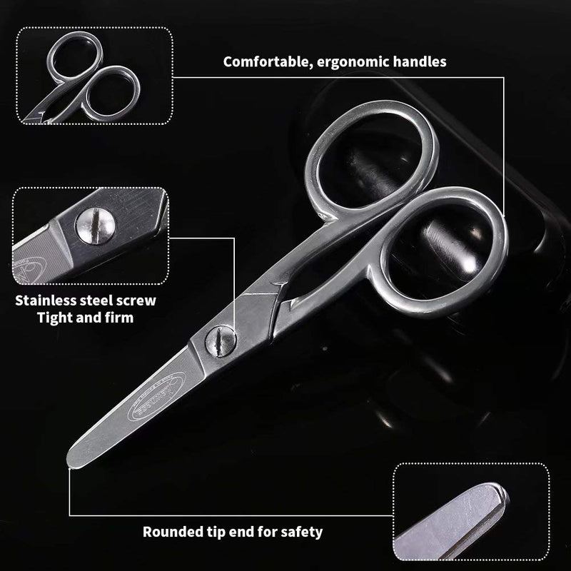 [Australia] - Newness Pet Grooming Scissors Set (2 Pcs), Silent Dog Grooming Scissors Pet Trimmer Kit with Sharp Blades and Safety Flat Tips, Durable Metal Trimming Pet Eye Shears Cutter for Dogs, Cats and More 