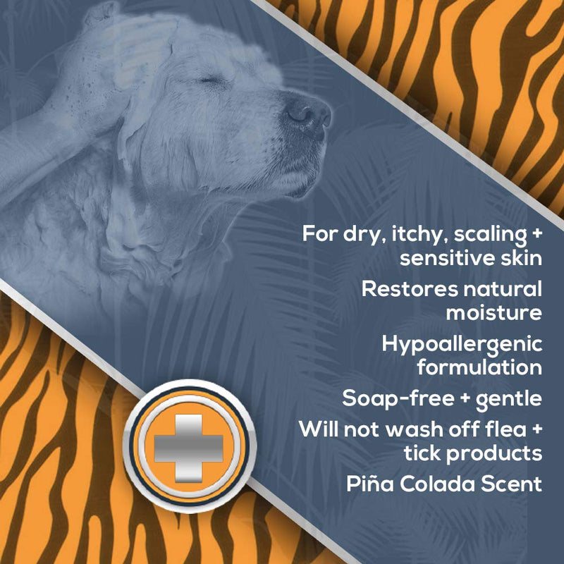Jungle Pet Aloe Oatmeal Shampoo for Dogs - Sensitive Skin Dog Shampoo Oatmeal - Natural Dog Shampoo Sensitive Skin - Hypoallergenic Pina Colada Dog Oatmeal Shampoo 12 oz - PawsPlanet Australia