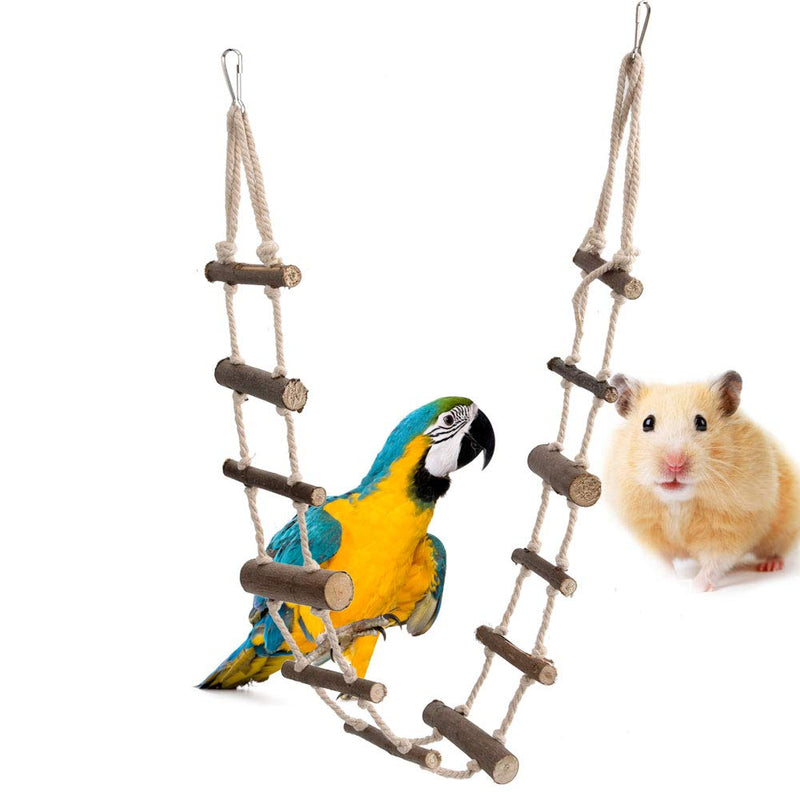 ViaGasaFamido Pet Climbing Ladder Toys, Pet Hamster Wood Long Climbing Rope Ladder Parrot Squirrel Suspension Rope Bridge for Squirrel Hamster Totoro Sugar Gliders - PawsPlanet Australia