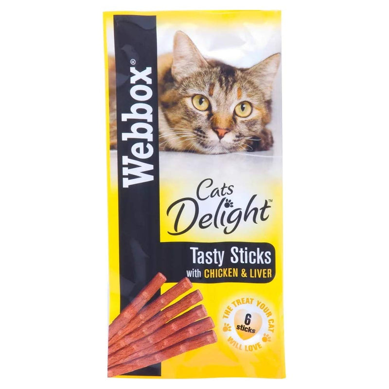 Webbox *NEW* 6 PACK MIXED CAT STICKS CAT KITTEN MEATY STICK TREAT COD DUCK BEEF CHICKEN TURKEY SALMON - PawsPlanet Australia