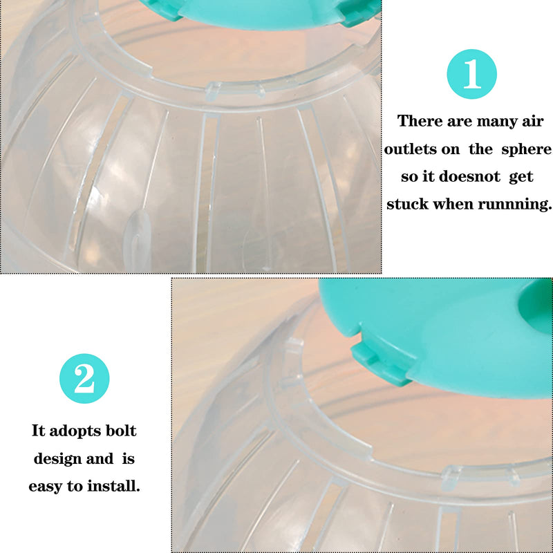 2 Pieces Hamster Exercise Ball, 5.7 Inch Hamster Running Ball Transparent Plastic Hamster Ball Wheel for Dwarf Hamsters Small Pets to Reduce Boredom and Increase Activity - PawsPlanet Australia