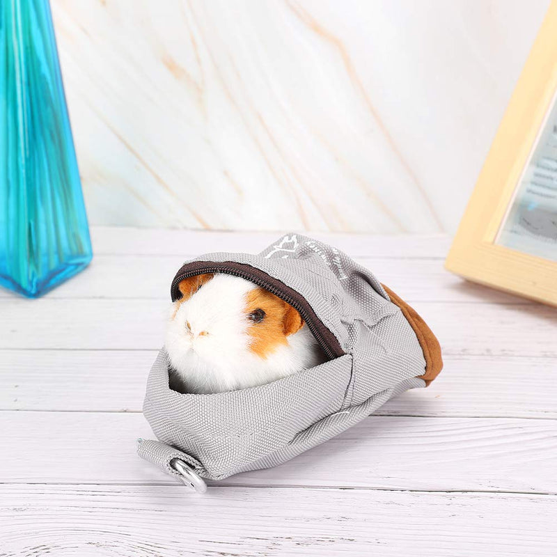 Cinnyi Travel Bag for Small Pet, Oxford Cloth Hamster Carrier with Hook Mini Outgoing Bag for Small Hedgehog Rabbit Totoro Squirrel(Gray White) - PawsPlanet Australia