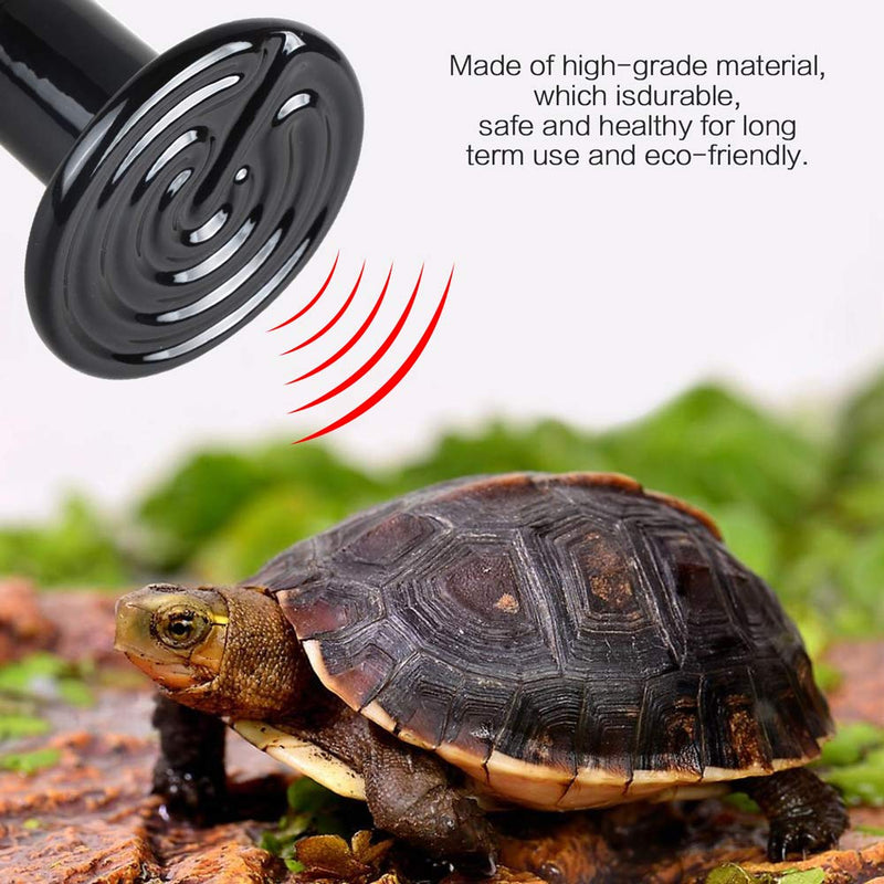 BOEESPAT 60W/100W/150W 3 Pack Ceramic Heat Emitter Bulb, Reptile Heat Lamp Brooder Coop Pet No Light No Harm for Pets Amphibians Hamsters Snakes Birds Poultry Chicken Coop Habitats (Black) 60.0 Watts - PawsPlanet Australia