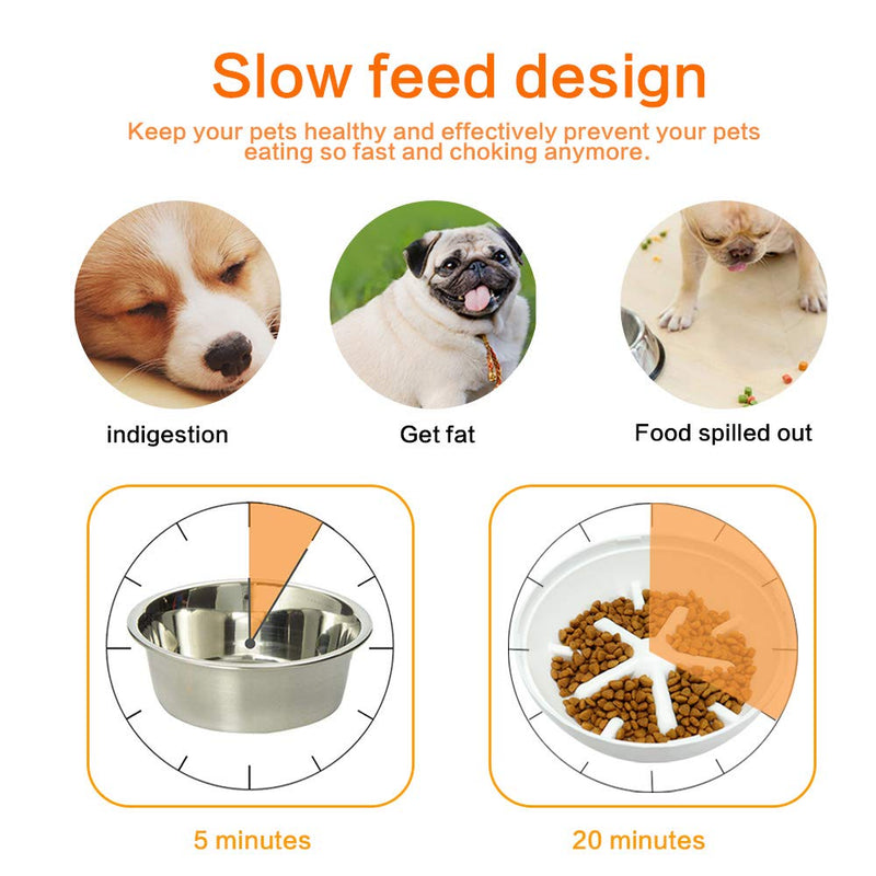 [Australia] - Didog No-Spill Dog Bowl Slow Feeder, No Chocking & Funny Pet 16oz Food Bowl for Dogs, Cats 