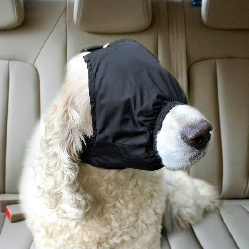 [Australia] - Delifur Dog Anxiety Muzzle Pet Calming Cap Eye Mask Nylon Shading for Grooming Anti Car Sickness L 