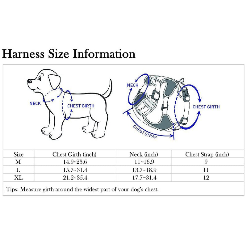 [Australia] - Dog Harness No Pull Pet Harness 3M Reflective Adjustable Outdoor Pet Vest Harness Handle Small Medium Large Dogs Training M Green 
