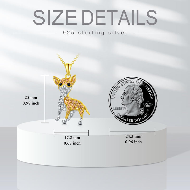 Dog Necklaces 24 Breeds of Dogs Necklaces S925 Sterling Silver Dog Pendant Corgi/Husky/Labrador/Shepherd Dog Necklaces for Women Girls gifts Chihuahua - PawsPlanet Australia
