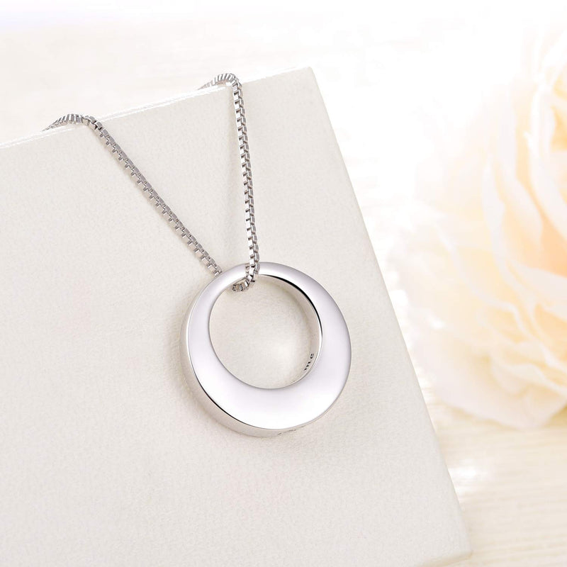 BEILIN Sterling Silver Circle of Life Eternity Memorial Urn Necklace Always with me Cremation Jewelry Pendant Necklaces for Ashes - PawsPlanet Australia