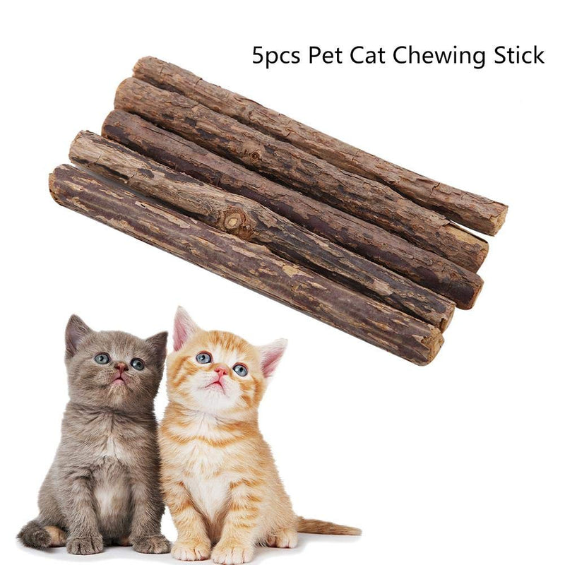 TOPINCN Pet Cat Chewing Stick Natural Matatabi Chew Catnip Stick Grinding Teeth Five Pack Cat Snacks Stick Organic Silver Vine 5Pcs - PawsPlanet Australia