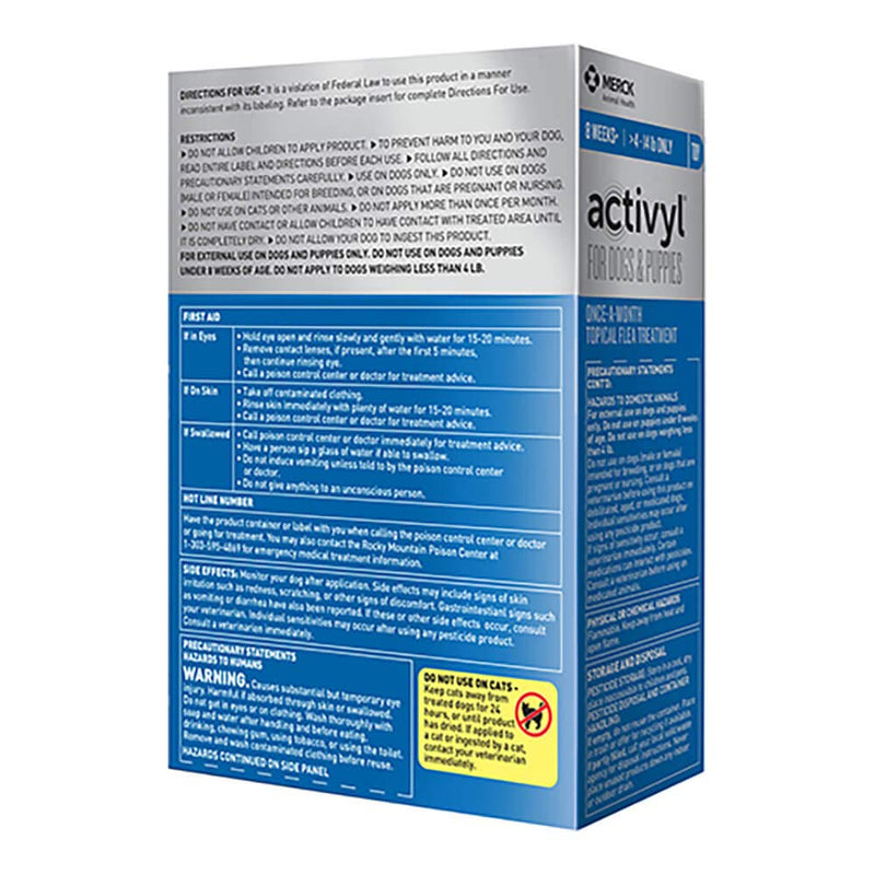 Activyl For Toy Dogs >4-14 Lbs 6 dose - PawsPlanet Australia