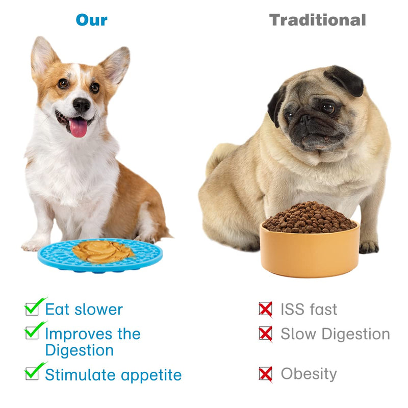 MooonGem Dog Lick Pad, Pet Bathing Distraction Pads, Wall Mounted Silicone Slow Feeder Lick Mat with Strong Suction for Dog Bathing Grooming, 2 Pack - PawsPlanet Australia
