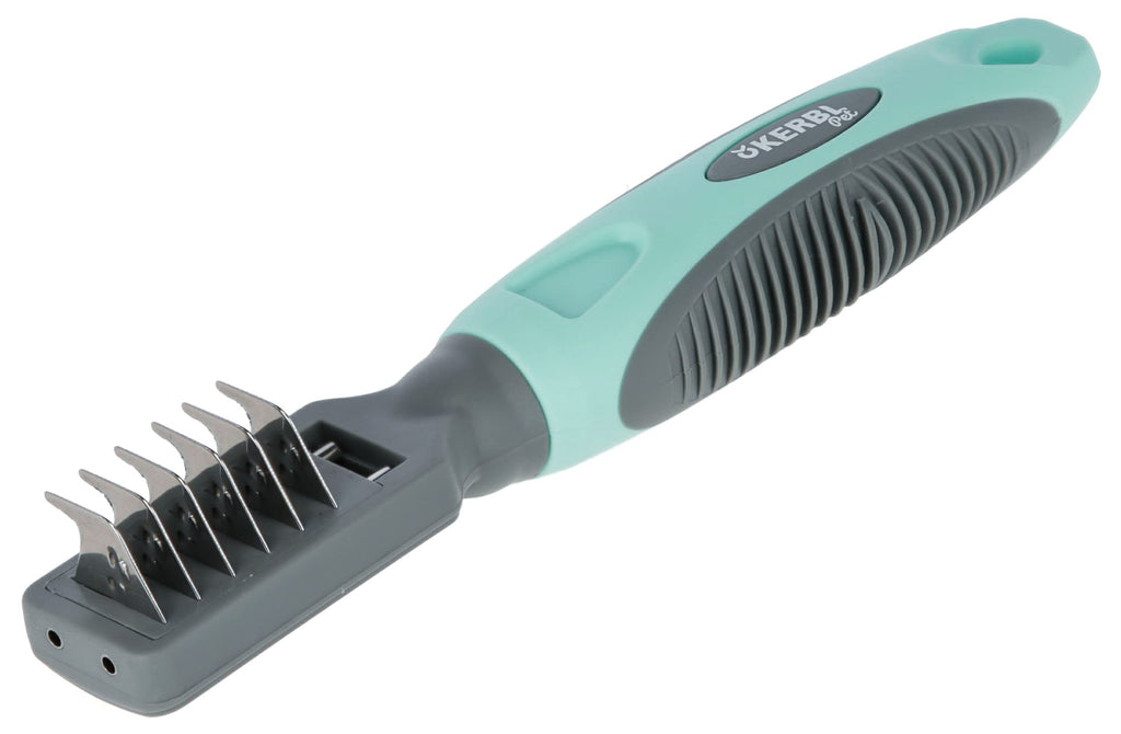 Kerbl Pet fur detangling knife, 18 cm, turquoise, gray - PawsPlanet Australia