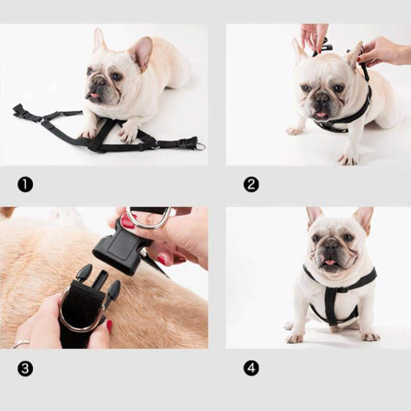 Xiuyer Pet Chest Back Leash, 2Pcs Adjustable Soft Pet Chest Strap Breathable Dog Harness Foam Handles Blue Gray for Small Medium Dogs - PawsPlanet Australia
