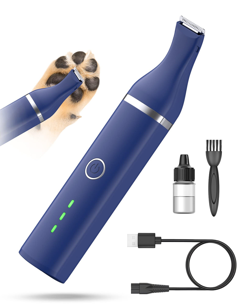 Oneisall Paw Trimmer for Dogs Quiet Dog Clipper Paw Shaver Clipper Dog for Paws, Eyes, Ears, Face, Body (Blue) Blue - PawsPlanet Australia