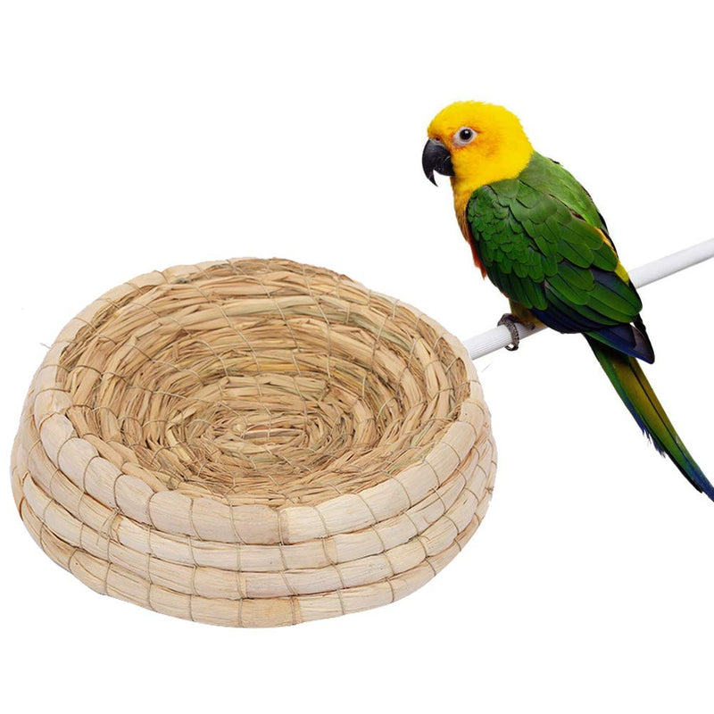 POPETPOP Handwoven Pigeon Nesting Bowls, Bird Nests Straw Incubation Bed, Courtship Breeding House for Pigeon/Dwarf Rabbit/Gerbil/Chinchillas/Parakeet/Guinea Pigs, 24x6.5cm - PawsPlanet Australia