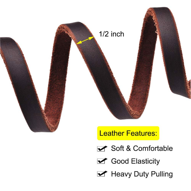 [Australia] - DAIHAQIKO Leather Dog Leash Braided 4ft/6ft Heavy Duty Training for Large Medium Small Breed Dog Brown Standard Pet Leashes 4FT * 1/2" 