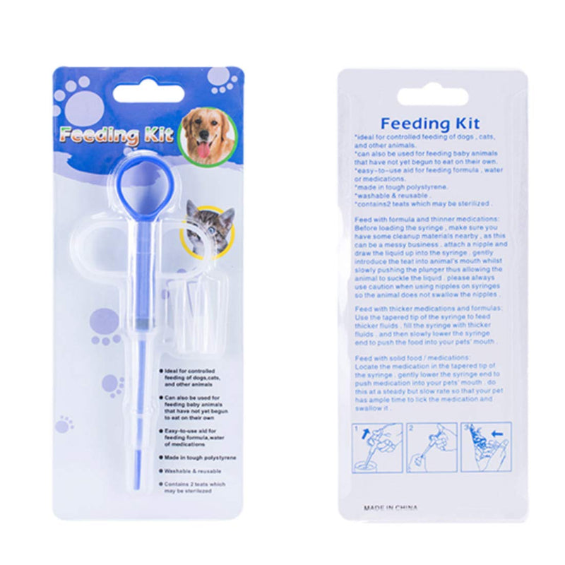 Feeziloe Pet Medicine Feeder, Silicone Tip Syringes Pills Feeding Dispenser Tool, with 2 Soft Silicone Tip, Feeding Kit for Dogs Cats Baby Animals - PawsPlanet Australia