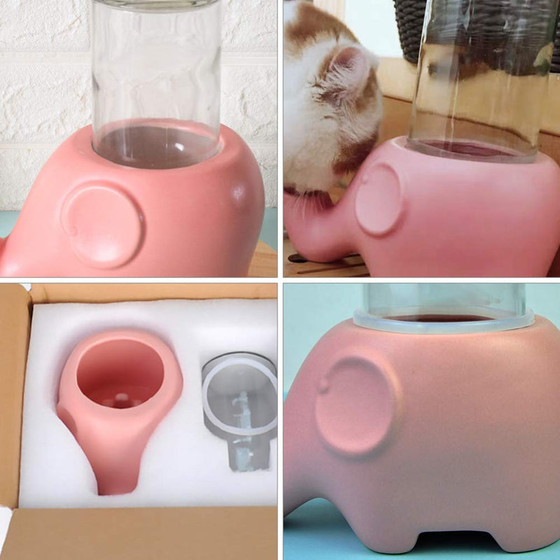 POPETPOP Cat Water Fountain Ceramic Pet Water Dispenser Automatic Waterer Drinking Fountain Bowl for Cats Kittens Dogs Pink - PawsPlanet Australia