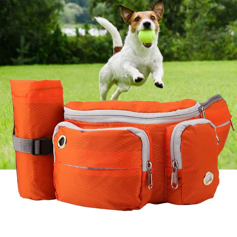 [Australia] - Pet Treat Training Pouch Portable Dog Treat Waist Bags Dog Training Snack Reward Bag Pet Outdoor Snack Storage Bag orange 