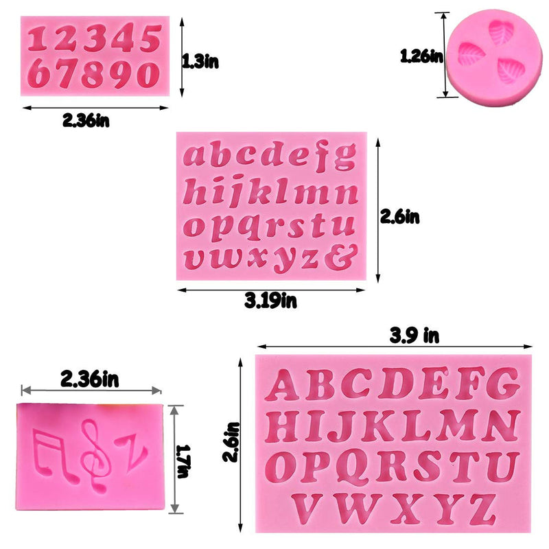 8pcs Letter Chocolate Molds Silicone,Candy Molds,Heart Number Molds for Chocolate Covered Strawberries,Silicone Uppercase Lowercase Alphabet Number Fondant Candy, Gummy, Biscuit, Cake Decorations Pink - PawsPlanet Australia