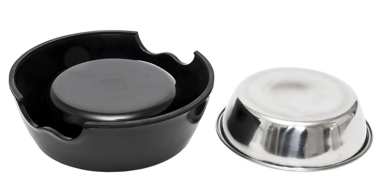 Happilax Non-Skid Melamine Dog Bowl with Removable Stainless-Steel Bowl, 700 ML Black - PawsPlanet Australia