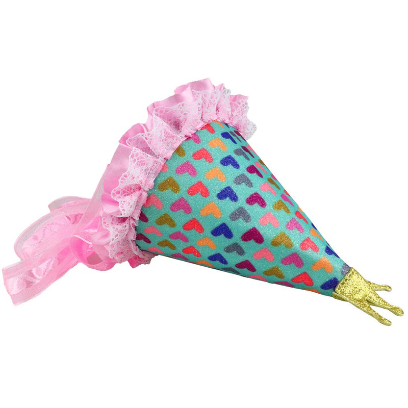 [Australia] - Aillion Dog Cat Pet Birthday Hat with Shiny Printed Hearts and Bowtie Collar B Green 