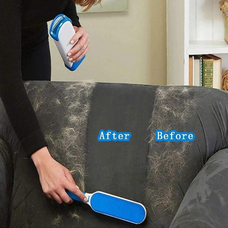 Alliebe Pet Dog Cat Hair Remover, No Leads and No Waste, Improved Reusable Pet Hair Remover Brush Home Care Helper Double-Sided(Blue) Blue - PawsPlanet Australia