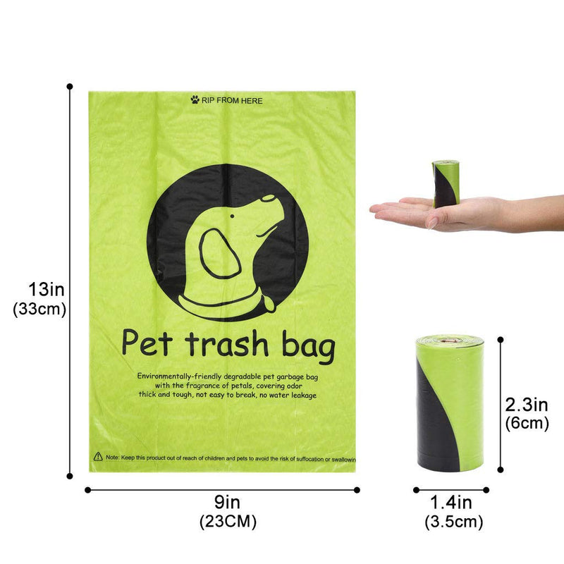 [Australia] - Jtedzi Dog Waste Bags, Biodegradable Extra Thick and Strong Poop Bag for Dog, Guaranteed Leak-Proof Easy Tear, Premium Lavender Scented Green Eco-Friendly, 15 Doggy Bags Per Roll, 9”x13” 120 Bags 