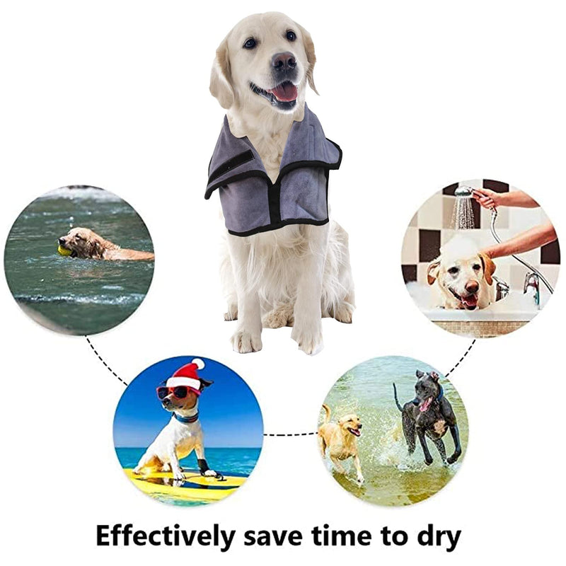 Absorbent Dog Towel, Quick Drying Hooded Bathrobe, Luxurious Dog Drying Towel for Bath & Beach Trips, Microfibre Pet Cat Robe Coat S Coffee - PawsPlanet Australia