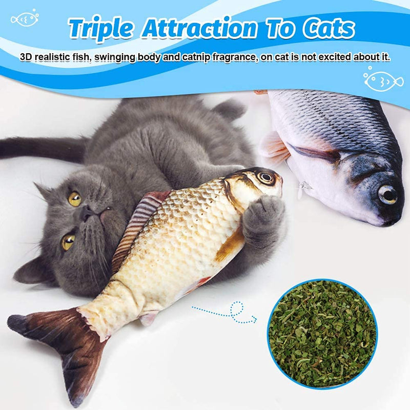 sococo Catnip Cat Toys, Simulation Plush Interactive Fish Play Toy Doll Cushion Pillow Chew Catnip Cat Toy Crinkle Toys for Cat Kitty Kitten (20cm) 20cm - PawsPlanet Australia