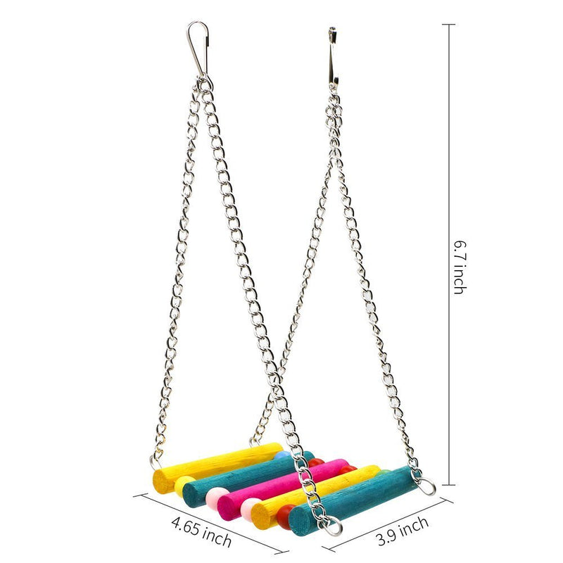 Rabi Bird Swings, Wooden Budgie Toys Pet Bird Cage Hammock Swing Hanging Toy for Parakeets Cockatiels, Conures, Macaws, Parrots, Love Birds, Finches (Bird Swings) - PawsPlanet Australia