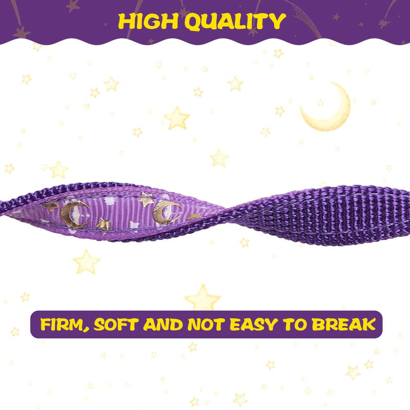 [Australia] - PUPTECK Breakaway Cat Collar with Bell 3 Pack - Charming Luminous Safe Adjustable Moon Pattern Kitten Collars with Star Pendant, Glow in The Dark 