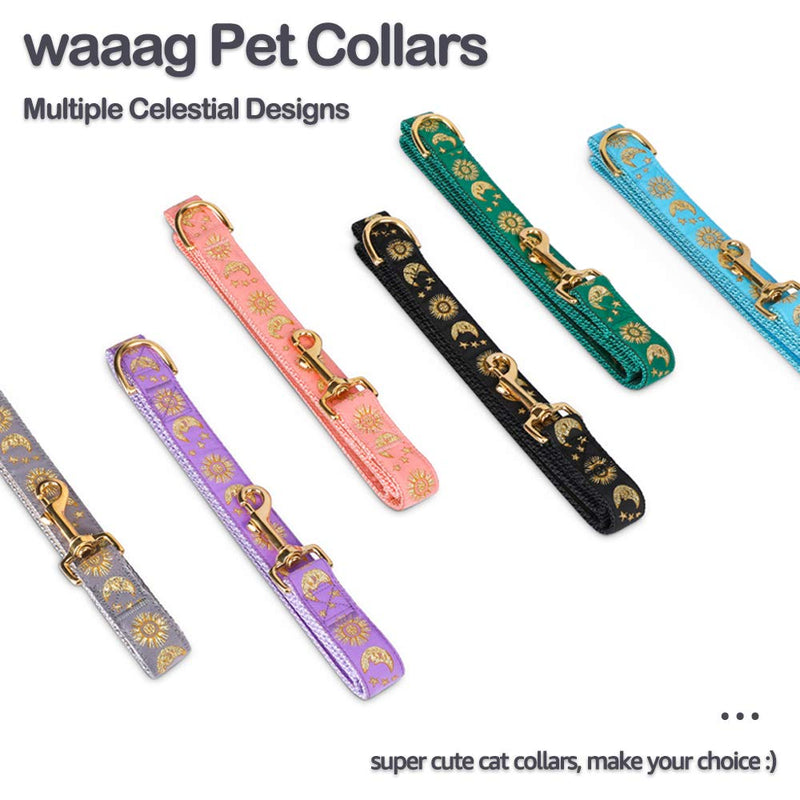 waaag Pet Supplies, (Suns Stars Moons) Cat Lead, Dog Lead, Lead for Cats, Small Dogs, Medium Dogs and Large Dogs (Black, S) Black - PawsPlanet Australia