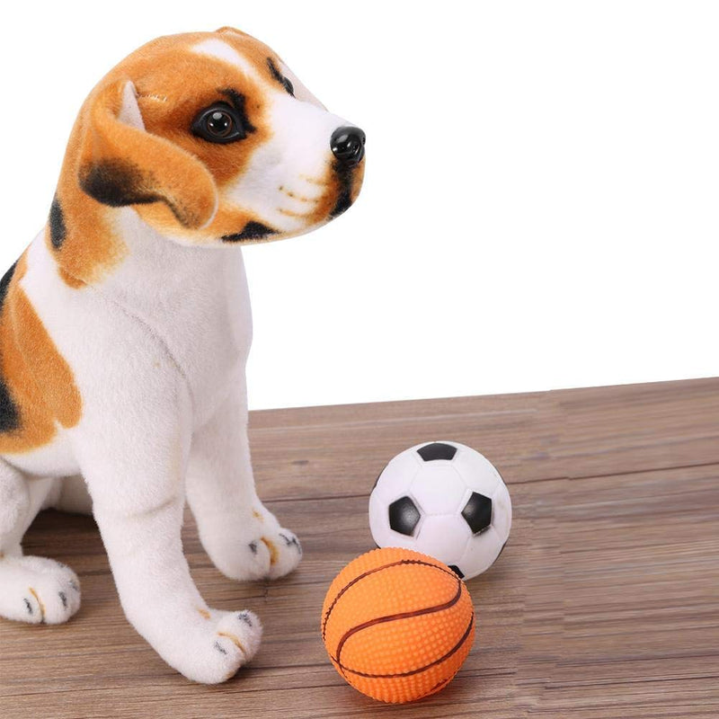 Dog Toy Balls, Pet Training Playing Chewing Rubber Balls Interactive Bite Resistant Squeaky Ball for Pets Puppy Dog Cat Reward Fetch Play(Basketball) Basketball - PawsPlanet Australia