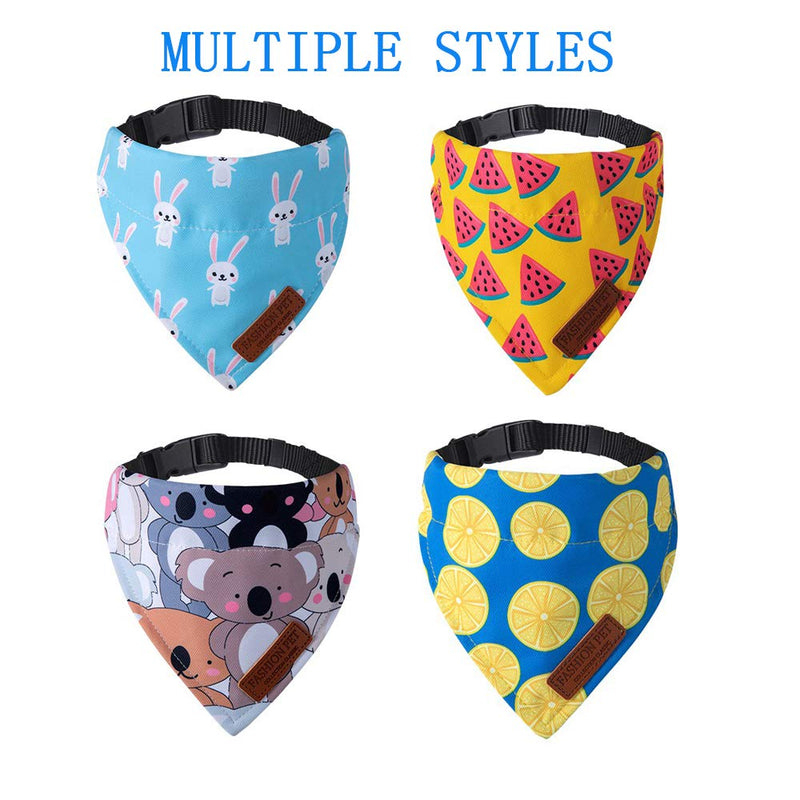 [Australia] - HUIIT Dog Bandanas 4 Pack Dog Bandana Collar with Adjustable Set Scarf Accessories for Small Dogs and Cats 