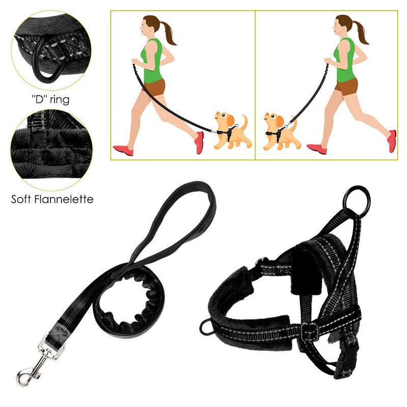 SlowTon No Pull Small Dog Harness and Leash, Front Lead Walk Vest Harness Soft Padded Reflective Adjustable Puppy Harness Anti-Twist Pet Lead Quick Fit for Small Dog Cat Animal XX-Small Black - PawsPlanet Australia