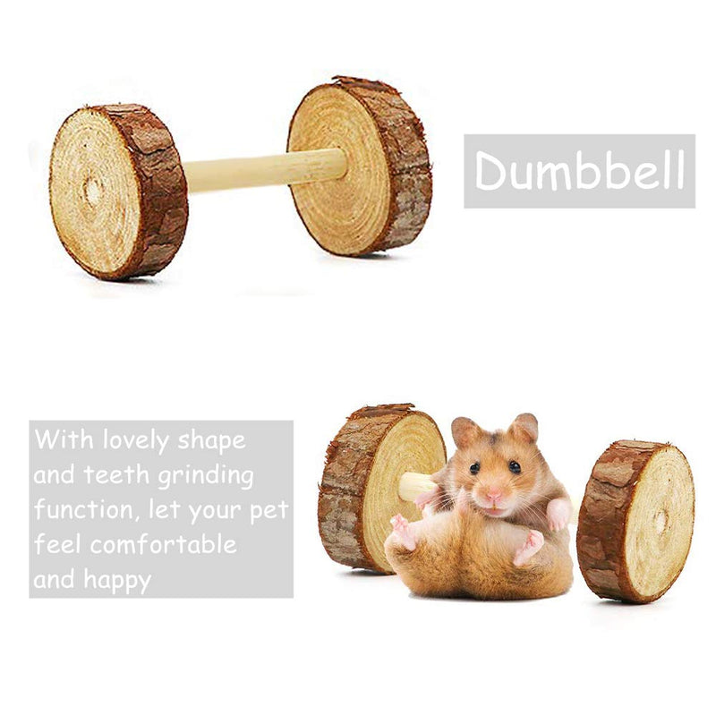 Ewolee Hamster Chew Toys Set, 5 Pcs Wooden Hamster Cage Toys, Hammock Nest Swing Bridge Ladder Stairs Climb Toy for Hamster Squirrel Ferret Guinea Pig Parrot - PawsPlanet Australia