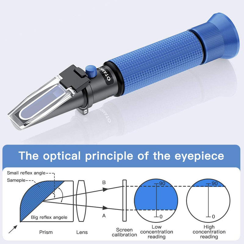 HYTOMATO Salinity Refractometer for Aquarium, Salinity Tester with ATC and Dual Scale: 0-100‰ & 1.000-1.070 Specific Gravity, Saltwater Tester for Seawater, Pool, Fish Tank - PawsPlanet Australia