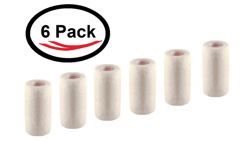 4 Inch Vet Wrap Tape Bulk (Assorted Colors) (6, 12, 18, or 24 Packs) Self-Adhesive Self Adherent Adhering Flex Bandage Rap Grip Roll for Dog Cat Pet Horse 6 Rolls White - PawsPlanet Australia