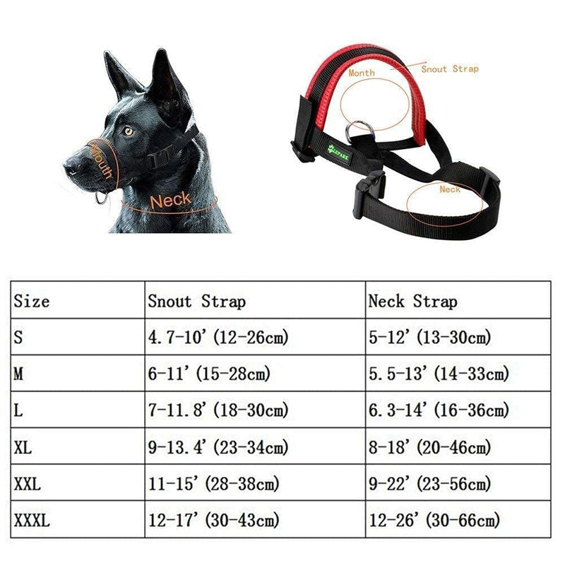 Nylon Dog Muzzle for Small,Medium,Large Dogs Prevent from Biting,Barking and Chewing,Adjustable Loop S Black - PawsPlanet Australia