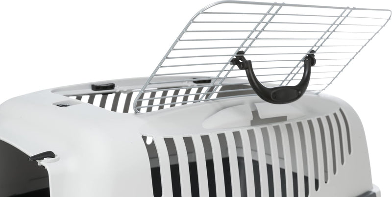 Trixie Capri III Open Top Transport Box, 40 × 38 × 61 cm, 2.5 Kg, Light Grey/ Grey - PawsPlanet Australia