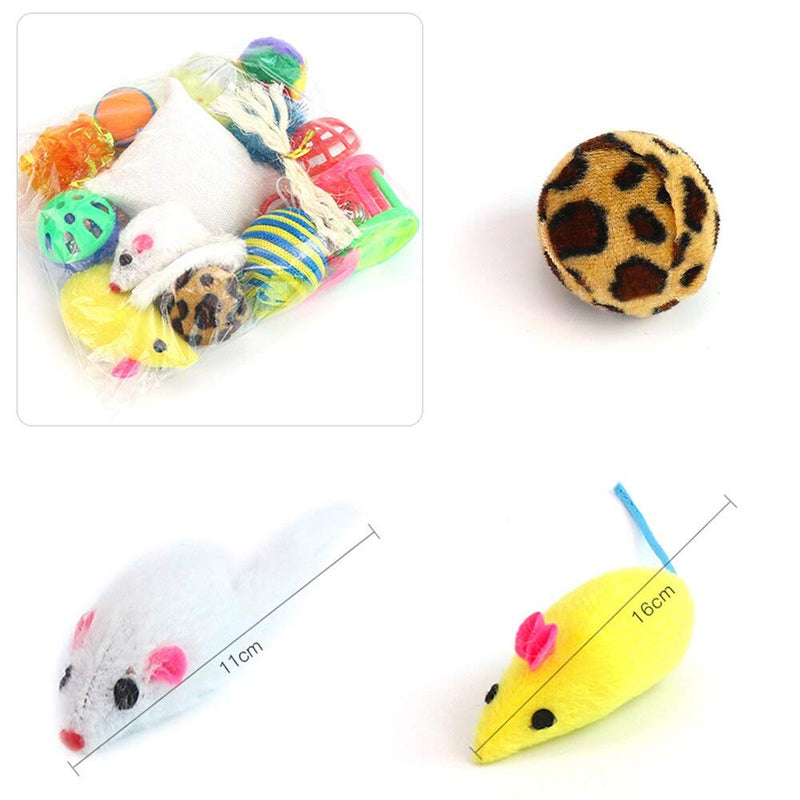 [Australia] - yuman 14 Pcs Pet Cat Toy Set Cat Toy Mouse Bell Ball Set Creative Pet Supplies Suit Tease Stick Mouse Ball Talk Cat Toy 