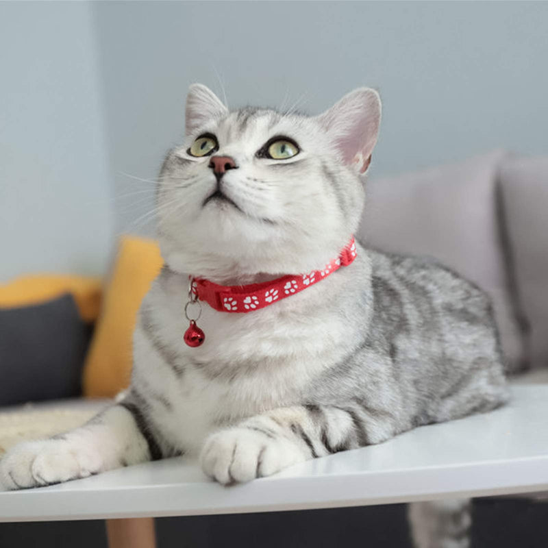 12Pack Safety Buckle Cat Collar Quick Release Safety Cat Collars Colorful Adjustable Cat Collars Reflective Cat Collars with Bell Quick Release for Kitten Cats Small Dogs 20-32CM - PawsPlanet Australia