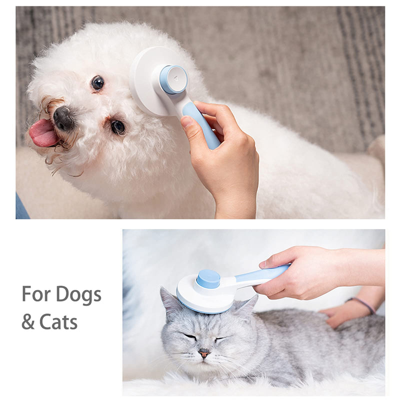 AUBERRY Self Cleaning Slicker Brush Removes Loose Undercoat & Tangles Soft Grooming Brush for Cats or Dogs with Massage Particles Dog Brush for All Hair Style - PawsPlanet Australia