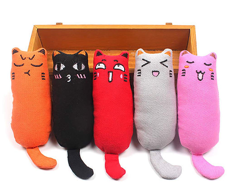 Legendog 5Pcs Catnip Toy, Cat Chew Toy Bite Resistant Catnip Toys for Cats,Catnip Filled Cartoon Mice Cat Teething Chew Toy Multicolor - PawsPlanet Australia