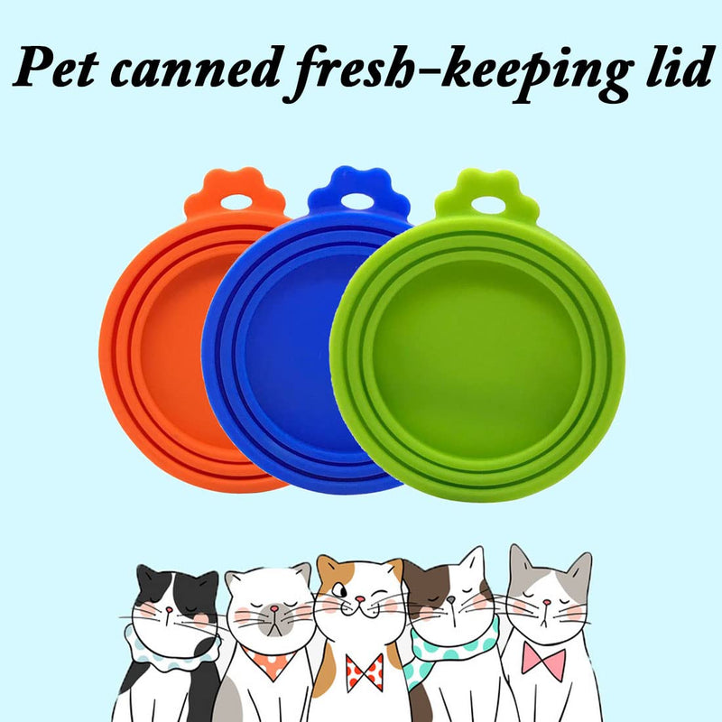 3Packs Silicone Pet Food Can Cover, Cat Food Can Lids, Pet Food Can Lids Covers for 3 oz, Cat Food Storage Accessories (3 Colors) - PawsPlanet Australia
