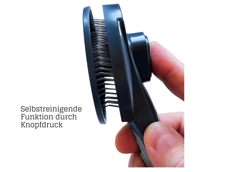 Cat brush, dog brush, pet brush for cats and dogs with short, medium and long hair, self-cleaning at the touch of a button, washable, cat comb, very robust (green) green - PawsPlanet Australia