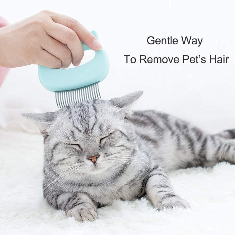Afocuz Cat Massage Comb Pet Cat Dog Hair Removal Shell Comb Grooming Hair Removal Cleaning Comb Massager Tool (Blue) Blue - PawsPlanet Australia